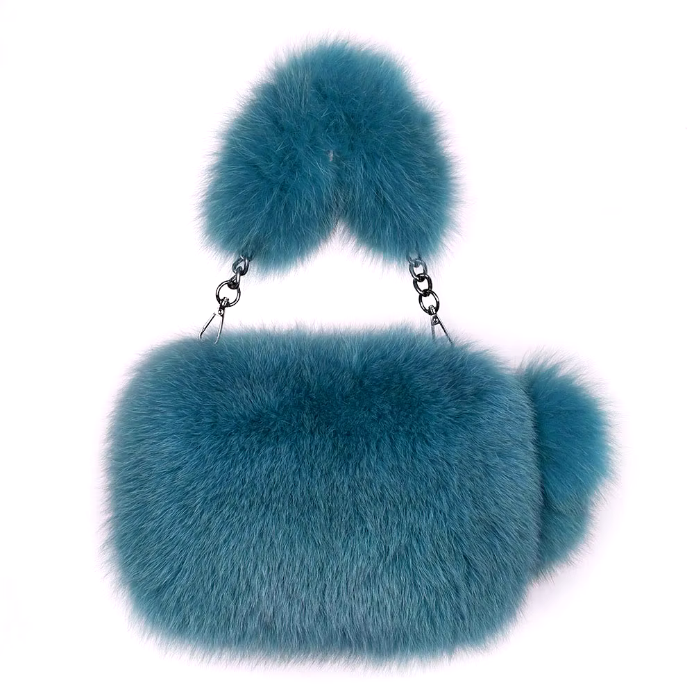 2022 Fashion Fur Handle Bag Luxury Real Fox Fur Handbags for...