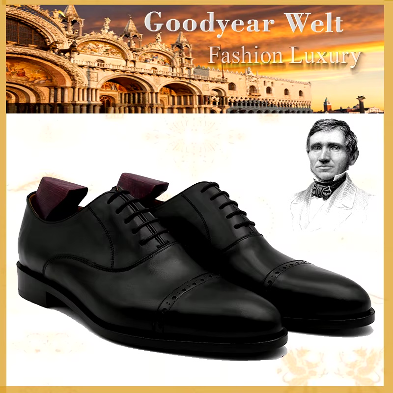 2023 Italian trendy welted goodyear shoes men handmade bespo...