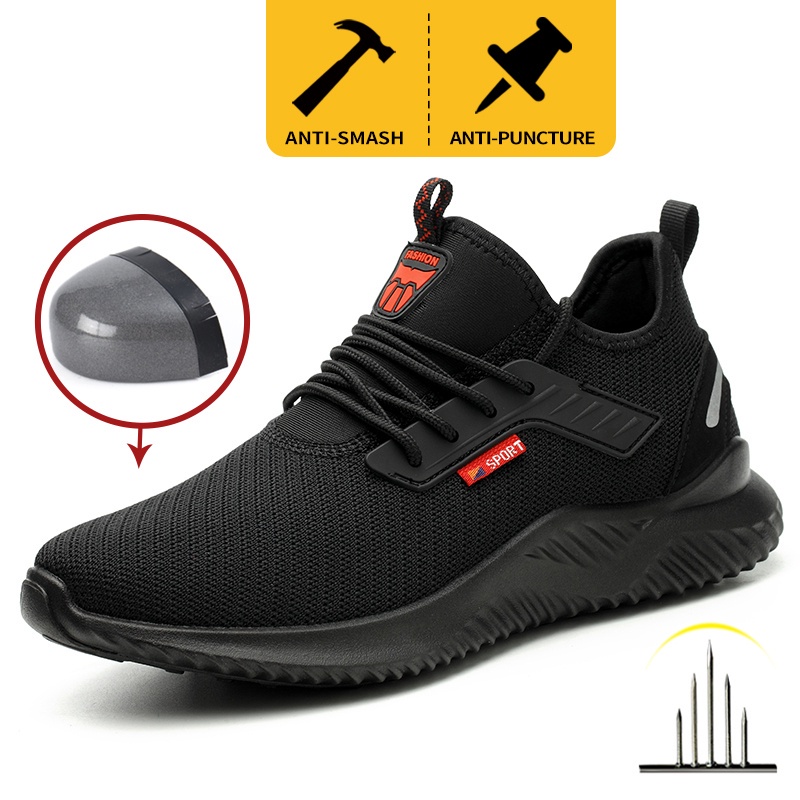 2023 【Ready Stock】Men Safety Shoes Steel Toe Anti-punctu...