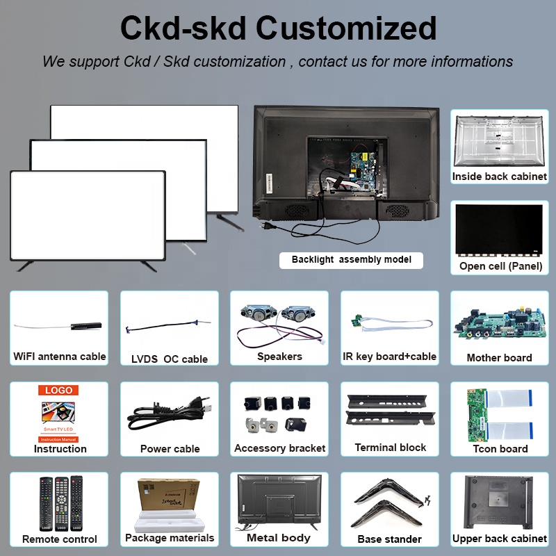 43 Inch LED Curved Screen Smart TV OEM LCD Television 50 55 ...