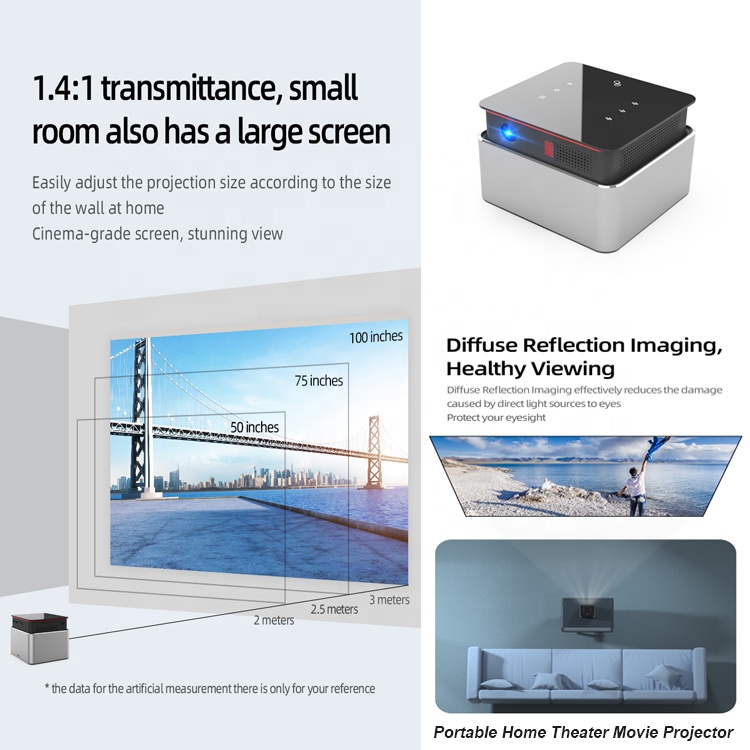 4K Smart mini data projector Portable Android LED High Lumen...