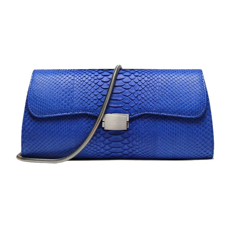 Fashion style luxury women real exotic snake leather skin cl...