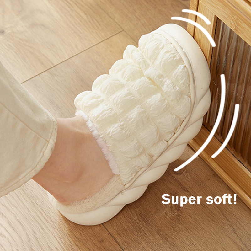 Fuzzy Home Slippers for Women and Men, Non Slip Soft Sole In...