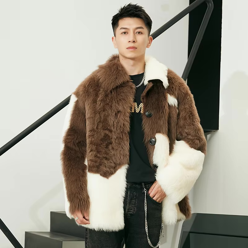 Good quality custom Skin Leather Coat Warm fur leather coats...