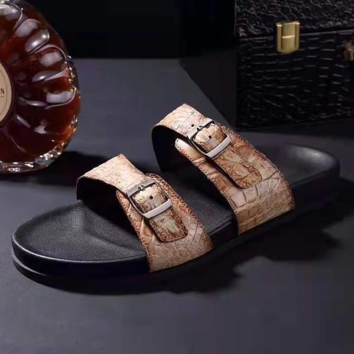 Goodyear brands man sandals 2023 luxury crocodile leather su...