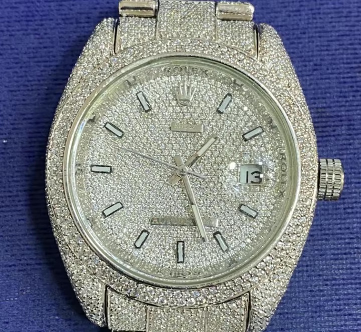 Iced Out Diamonds Moissanite Watch Design Steel Stylish Cust...