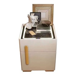 Modern Intelligent Solid Wood safe box Nightstand Smart Beds...