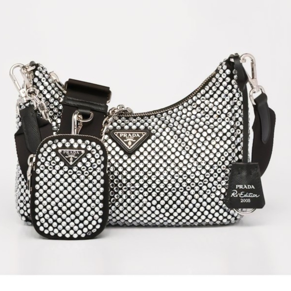 [PRE-ORDER] PRADA RE-EDITION 2005 SATIN BAG WITH CRYSTALS-CR...