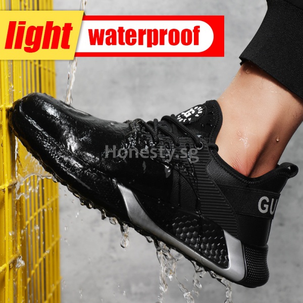 Ready stock safety shoes leather waterproof super light shoe...